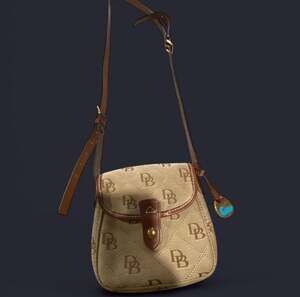Vintage Dooney & Bourke Signature Monogram Canvas Mini Crossbody